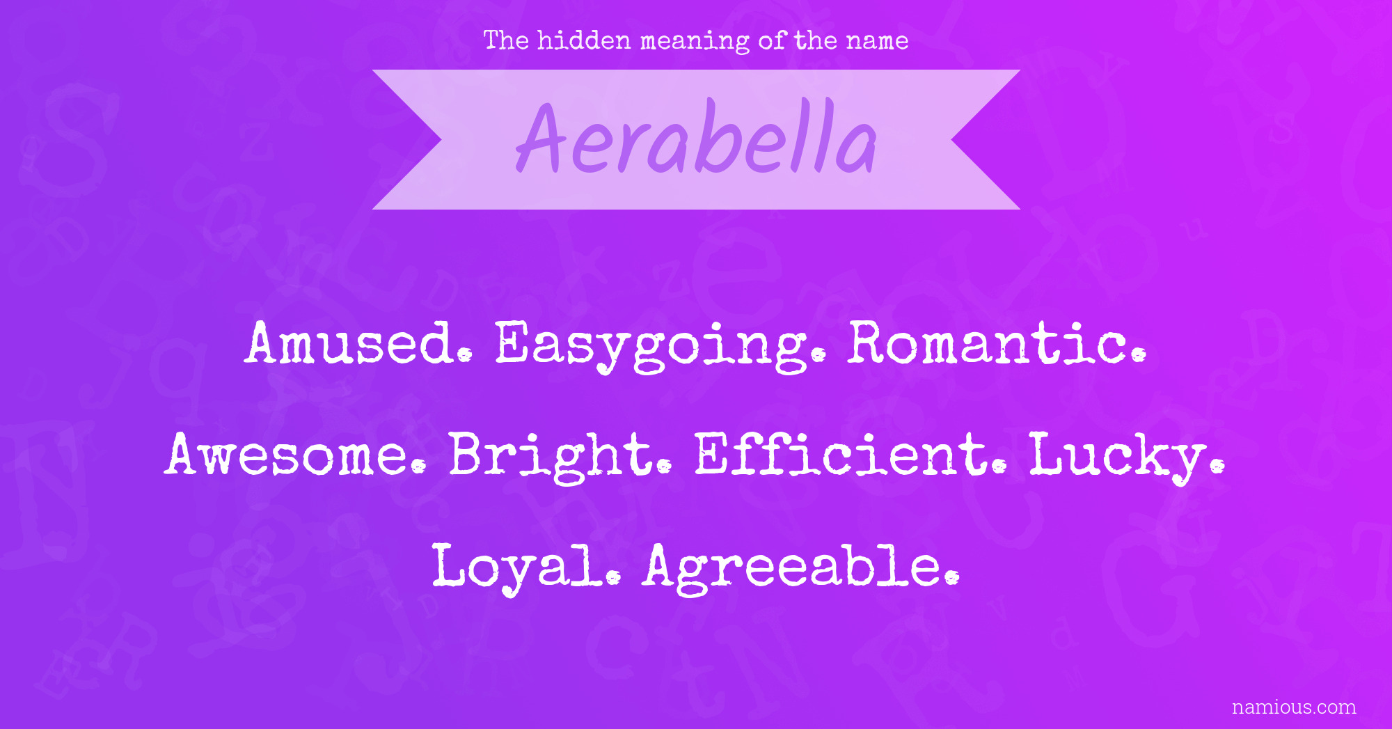 The hidden meaning of the name Aerabella