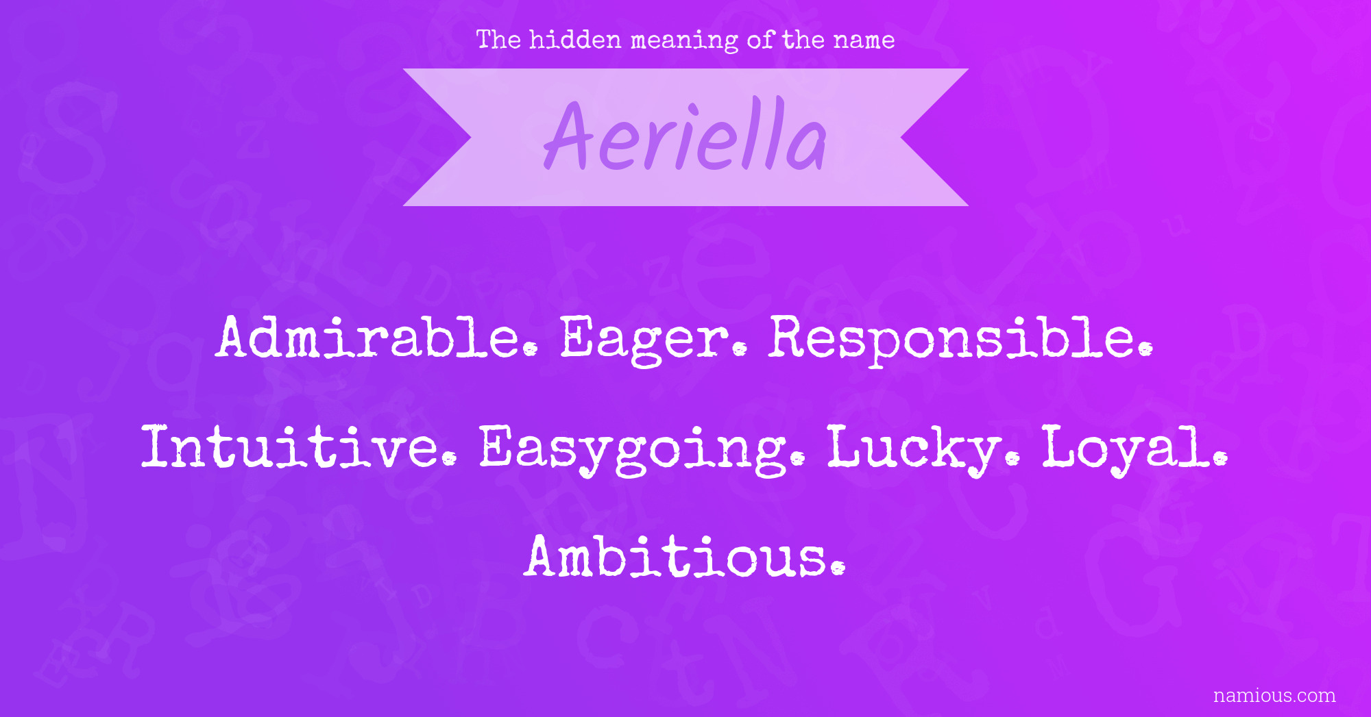 The hidden meaning of the name Aeriella