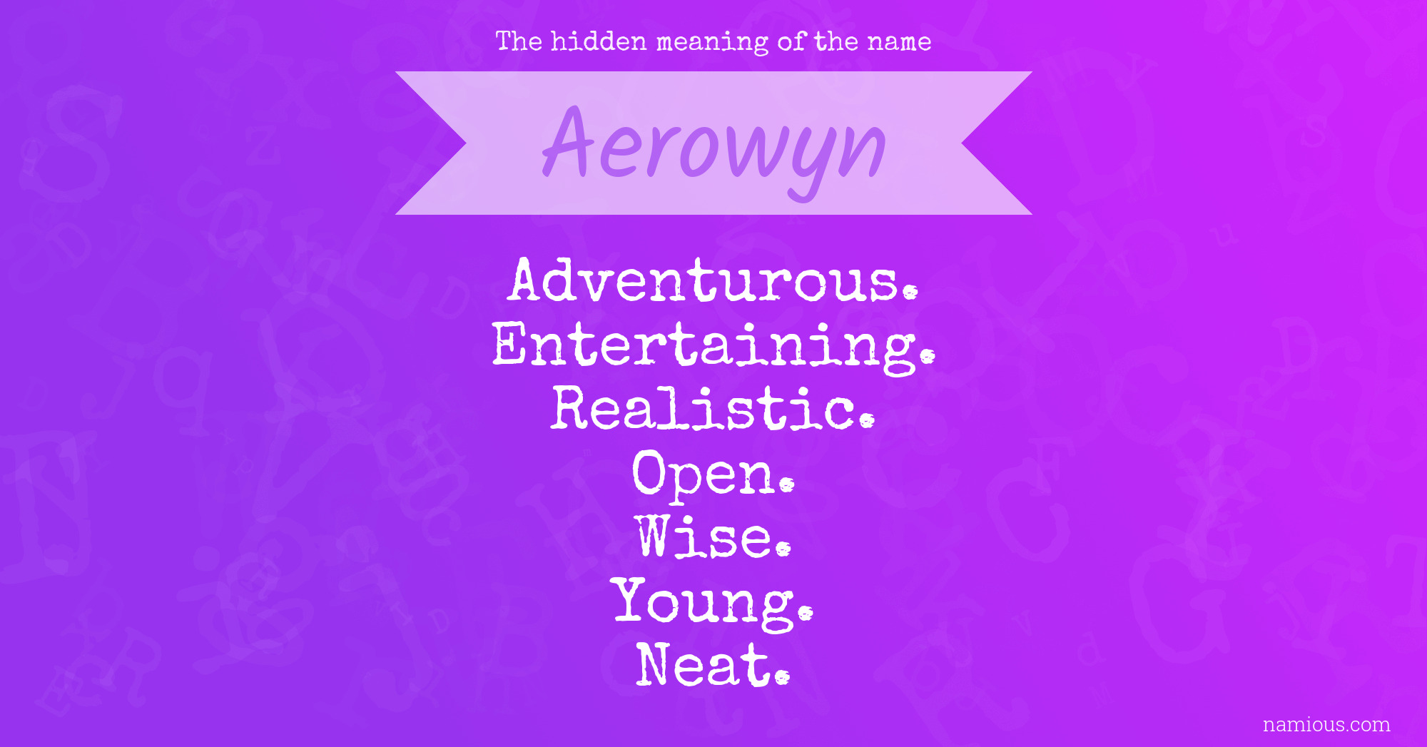 The hidden meaning of the name Aerowyn