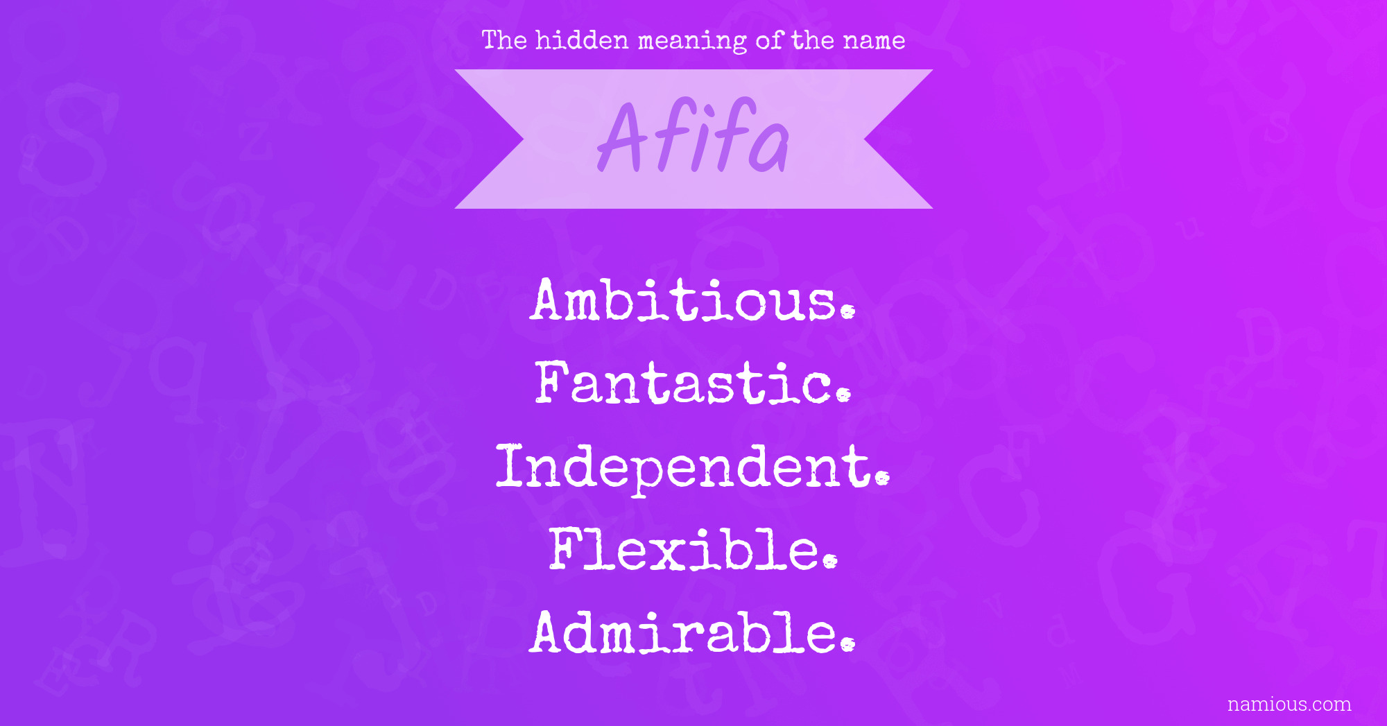 The hidden meaning of the name Afifa