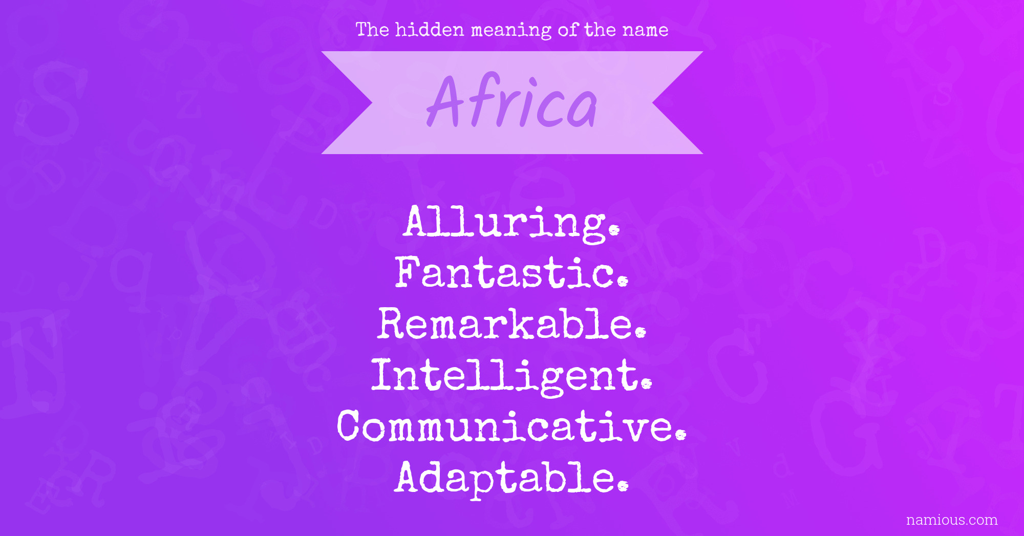 The hidden meaning of the name Africa