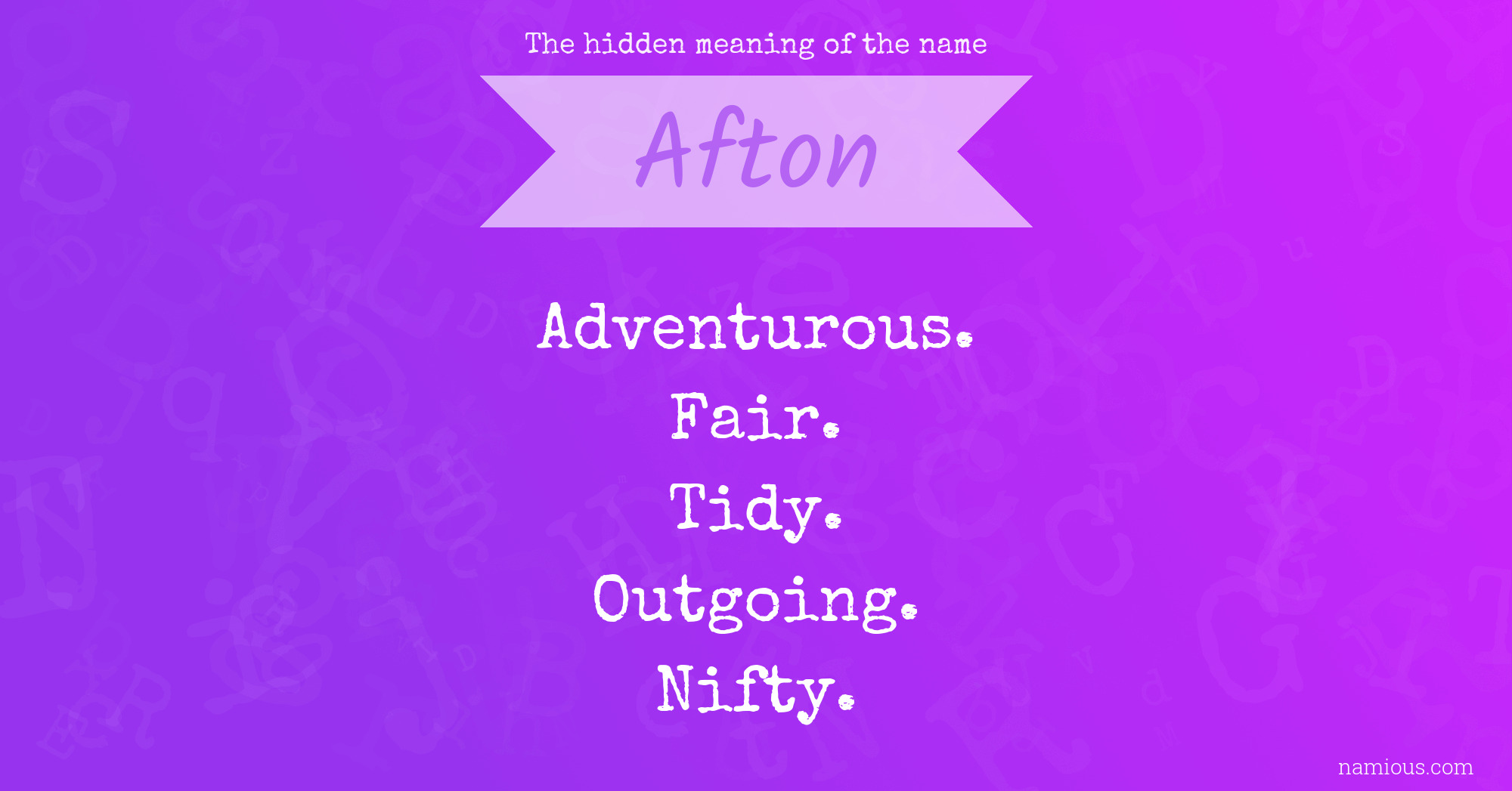 The hidden meaning of the name Afton