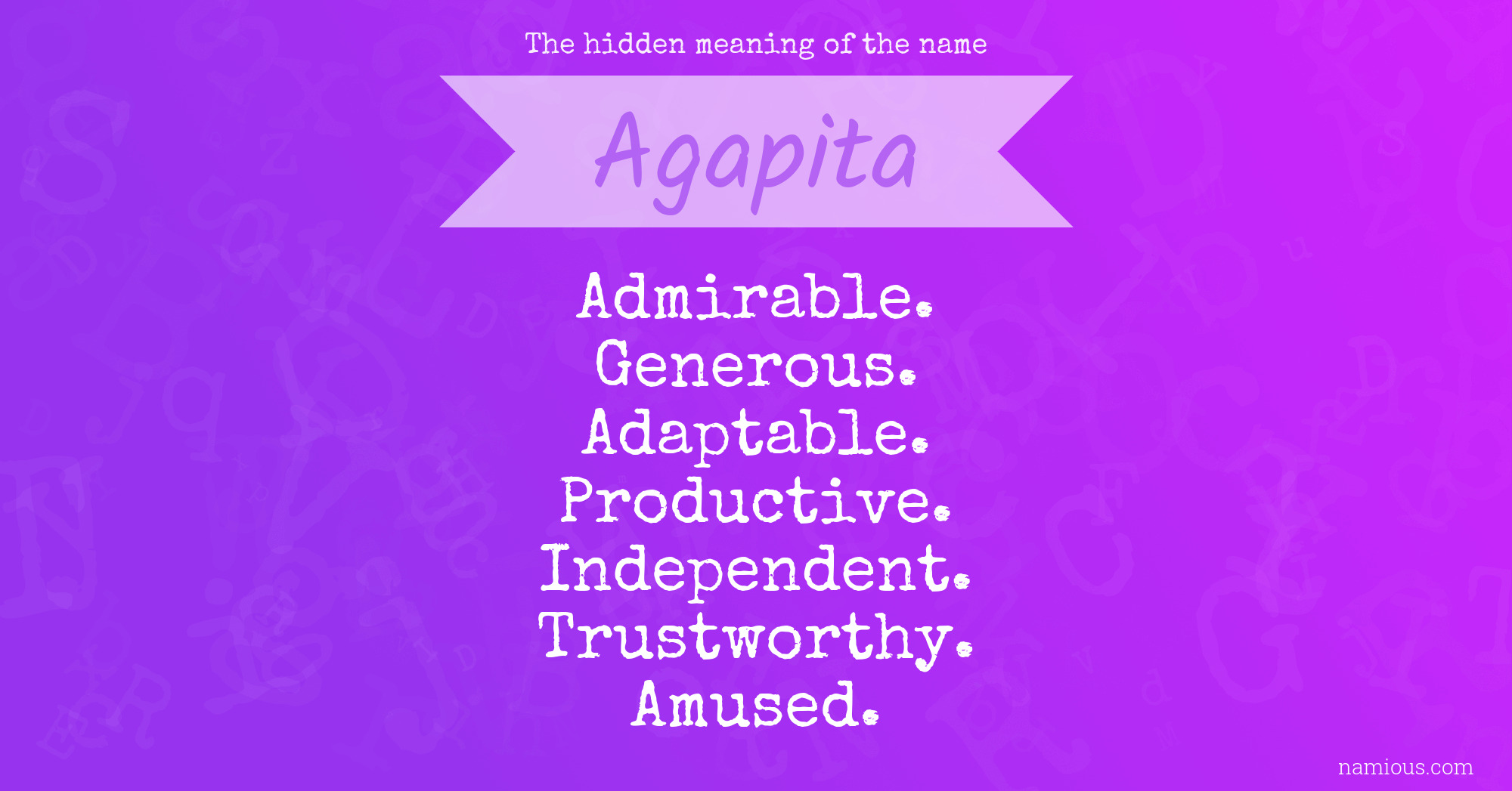 The hidden meaning of the name Agapita