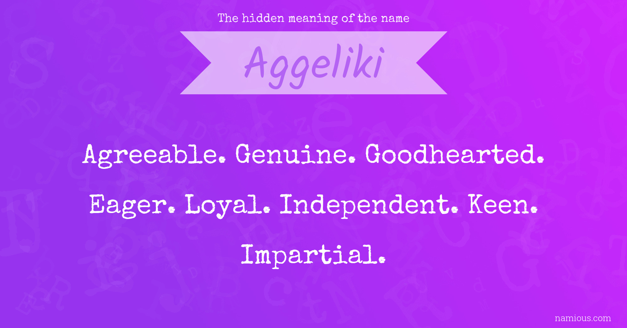 The hidden meaning of the name Aggeliki