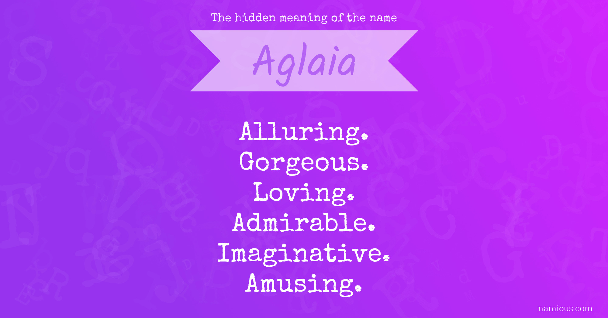 The hidden meaning of the name Aglaia