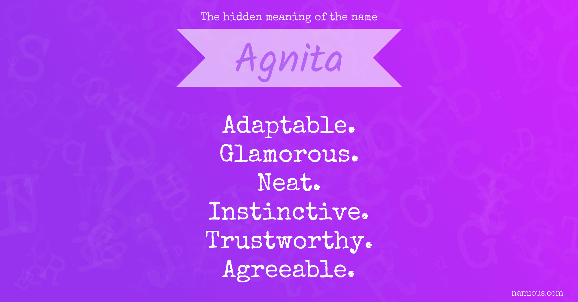 The hidden meaning of the name Agnita