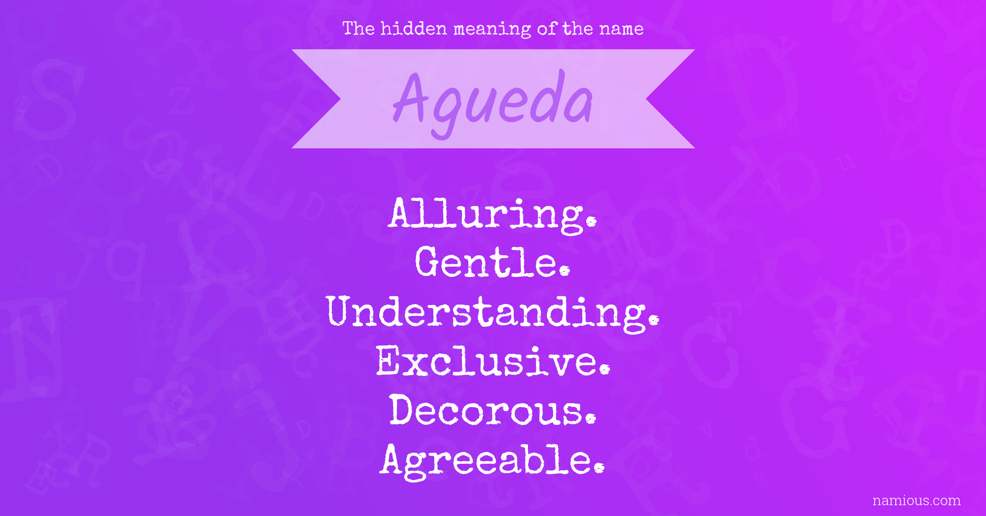 The hidden meaning of the name Agueda