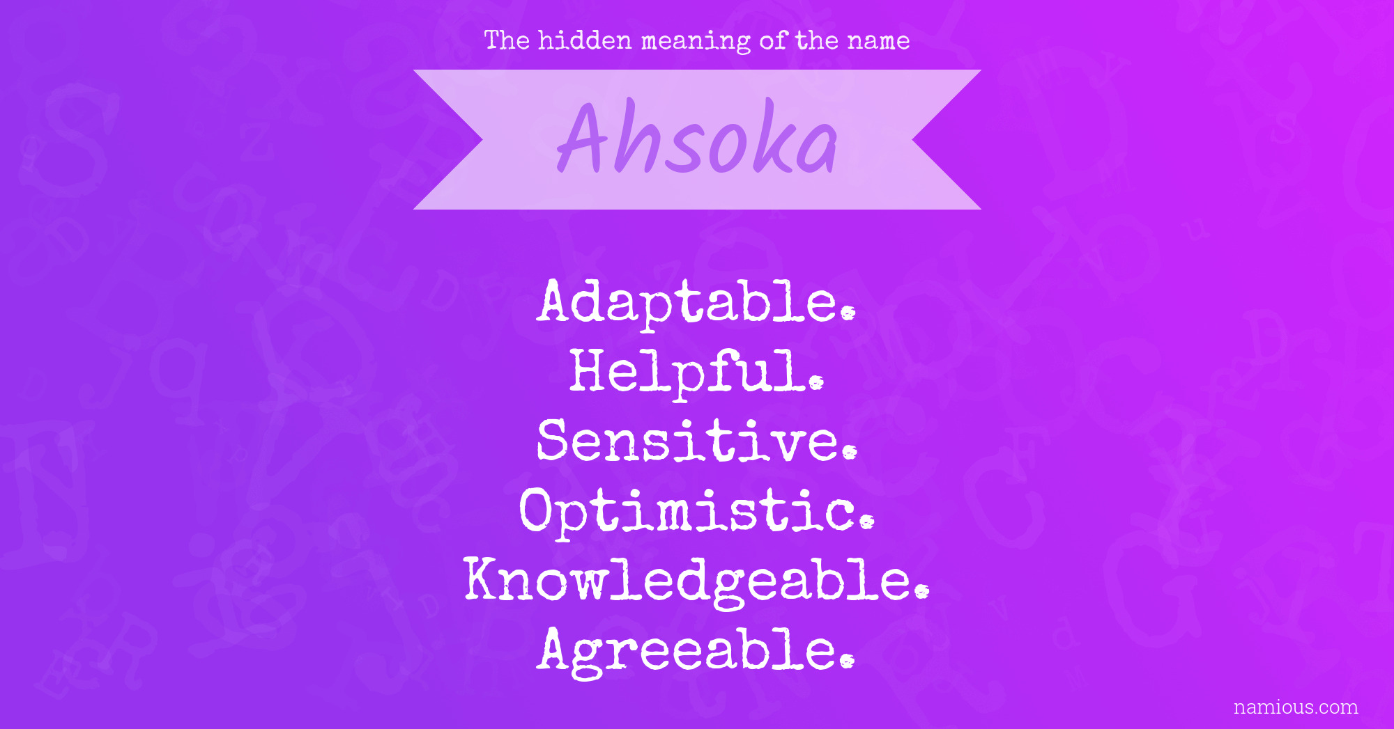 The hidden meaning of the name Ahsoka