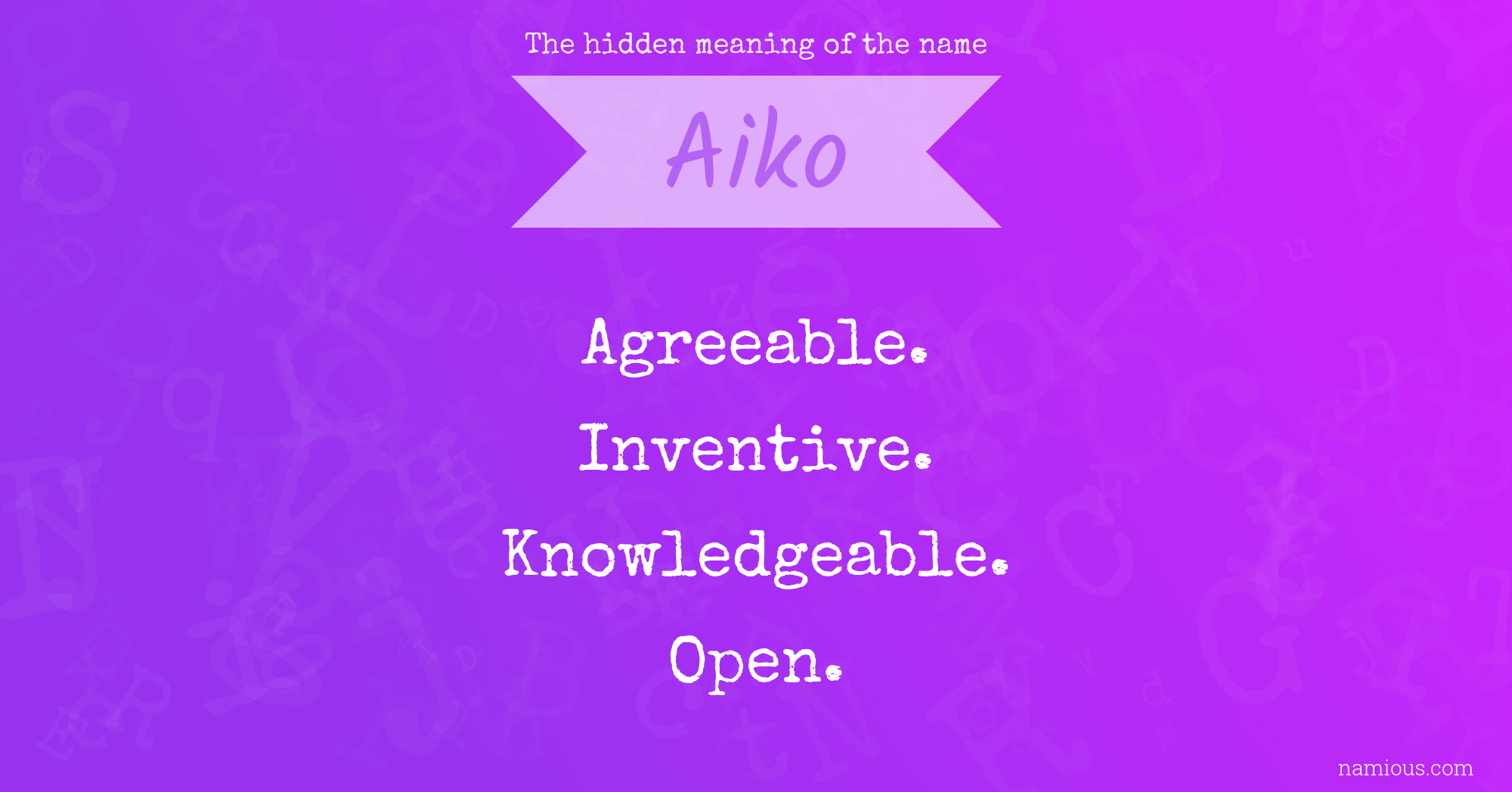 The hidden meaning of the name Aiko