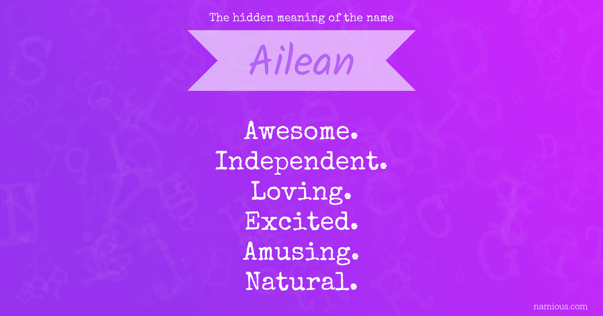 The hidden meaning of the name Ailean