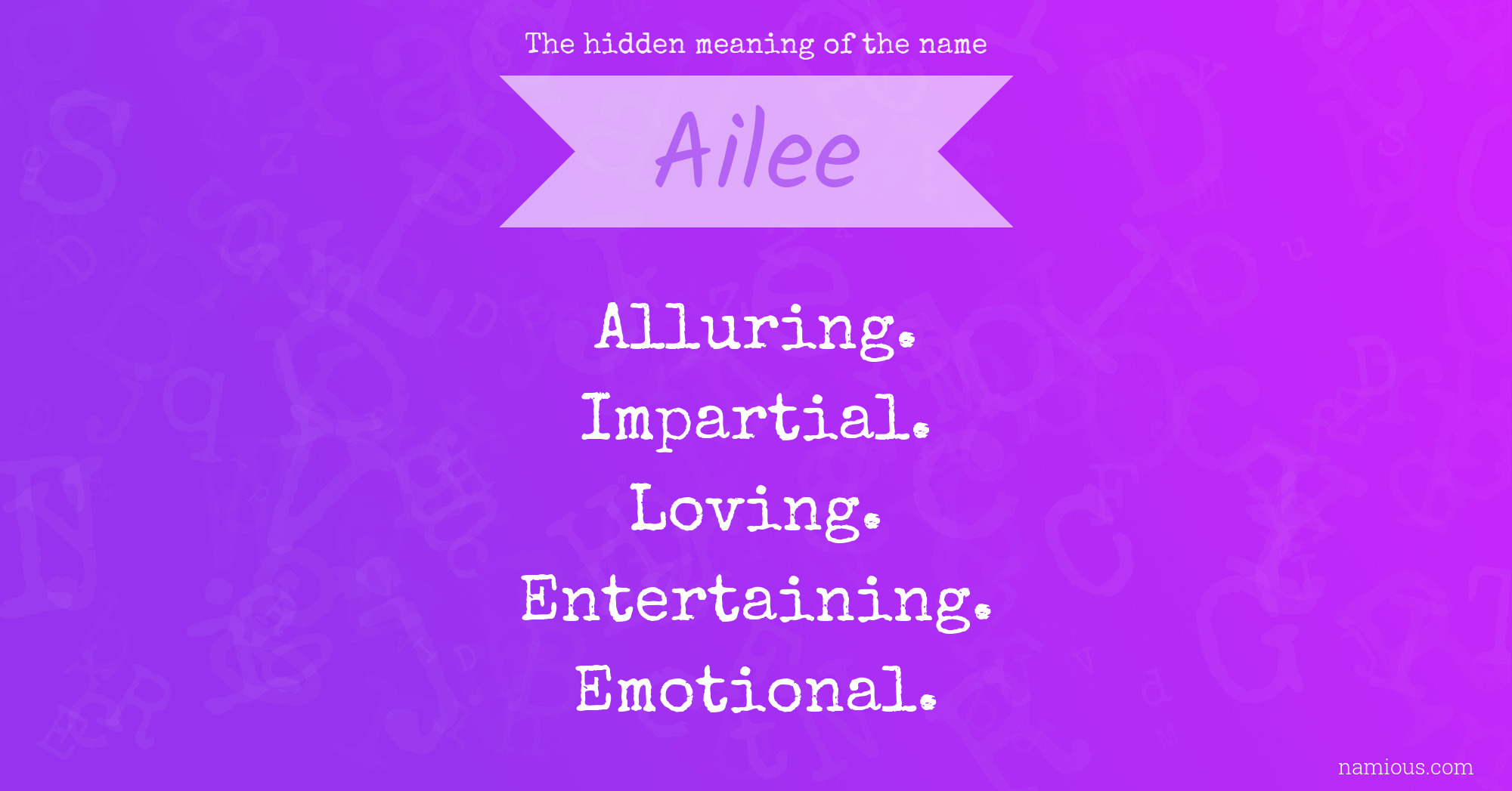 The hidden meaning of the name Ailee