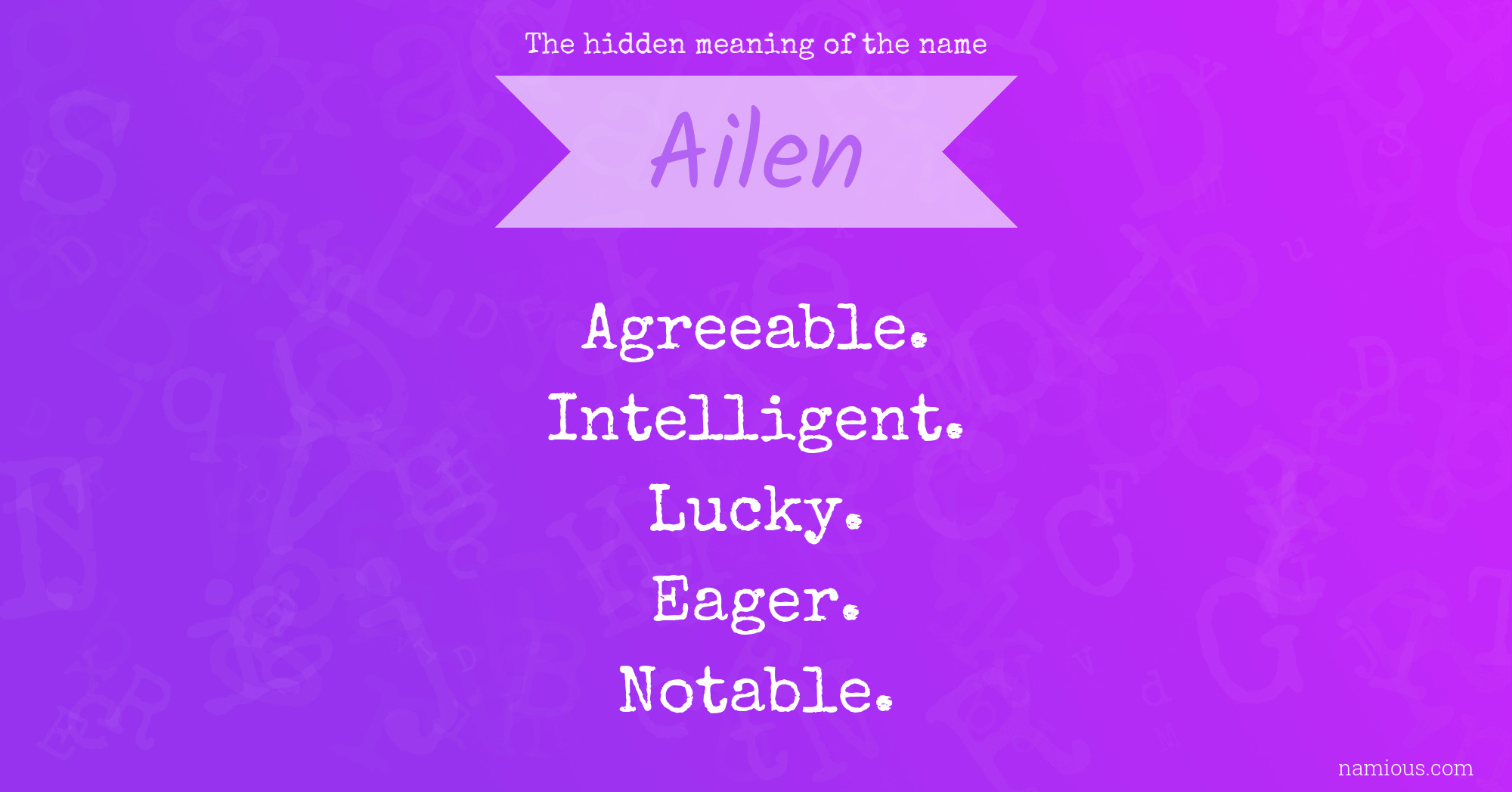 The hidden meaning of the name Ailen