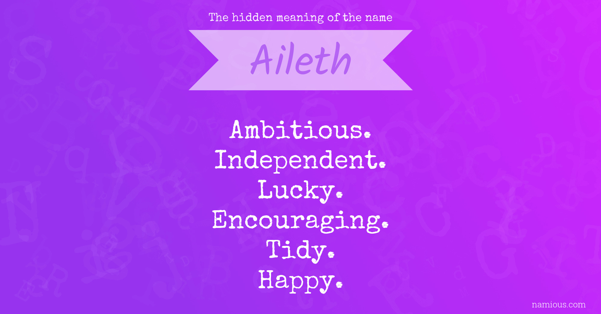 The hidden meaning of the name Aileth