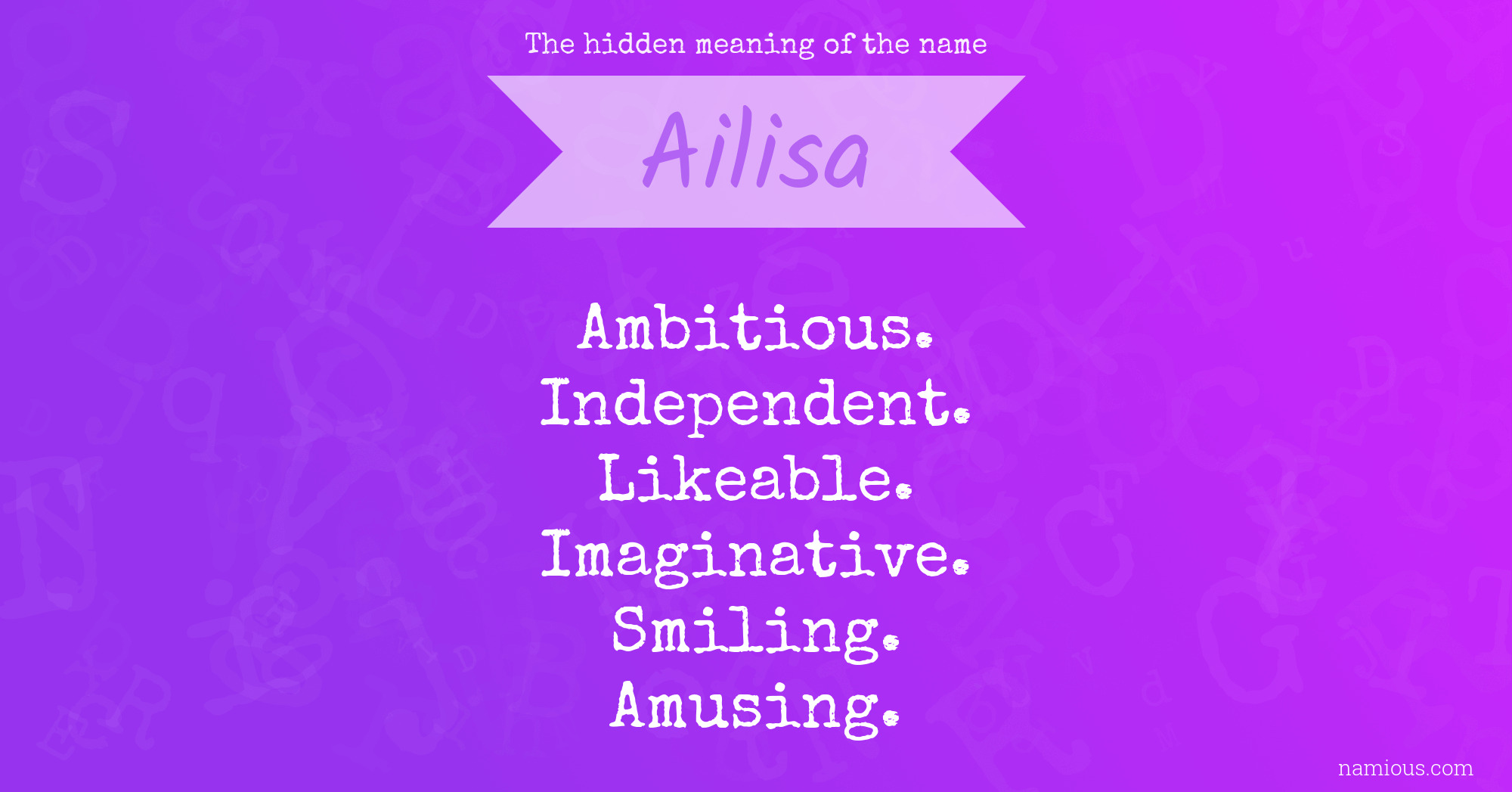 The hidden meaning of the name Ailisa