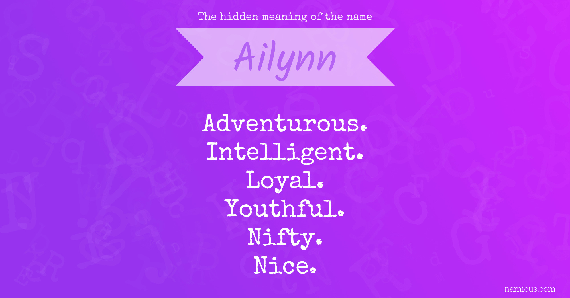 The hidden meaning of the name Ailynn