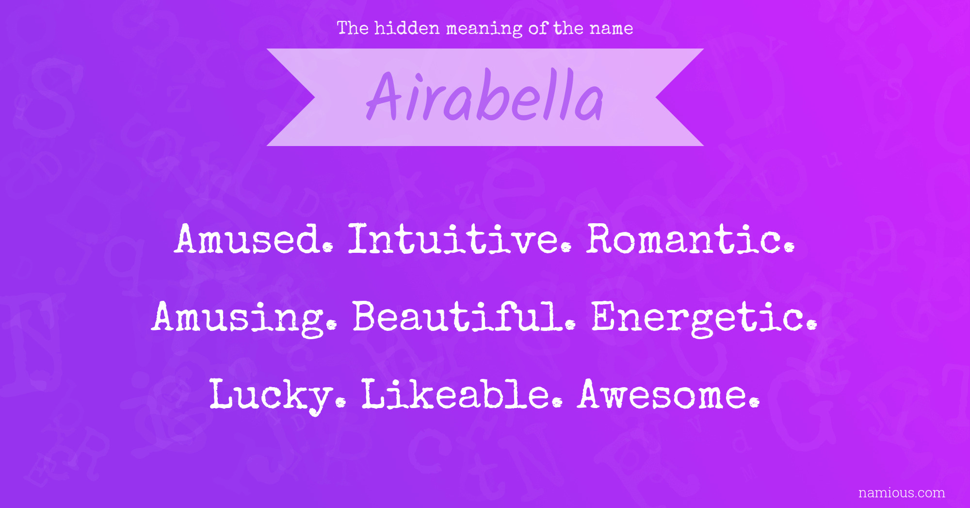 The hidden meaning of the name Airabella