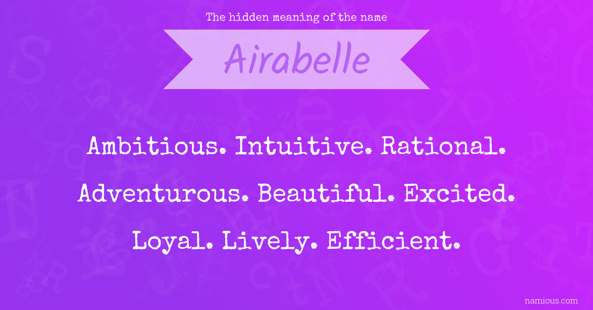 The hidden meaning of the name Airabelle