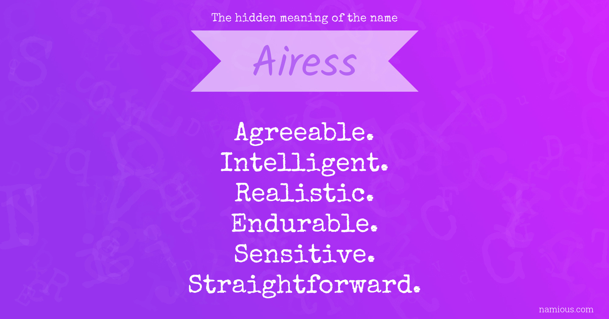 The hidden meaning of the name Airess