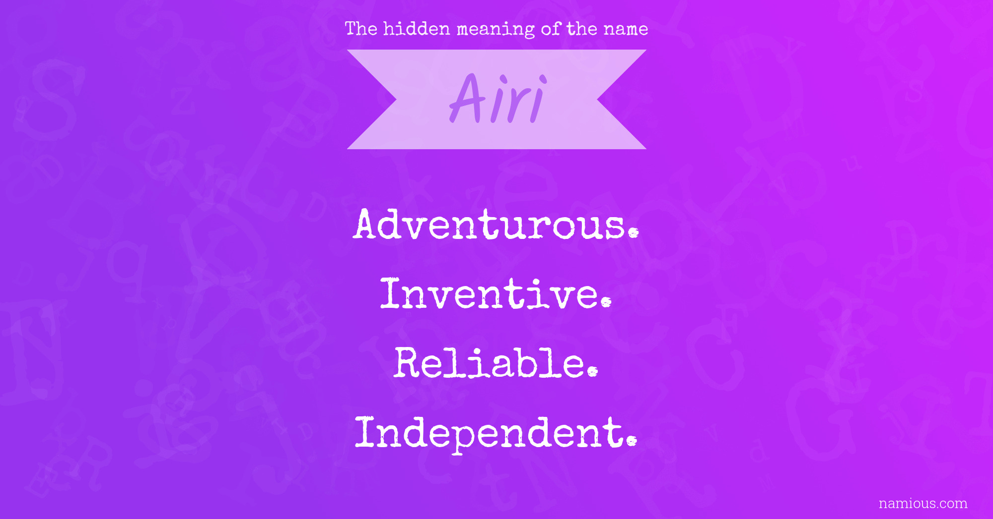 The hidden meaning of the name Airi