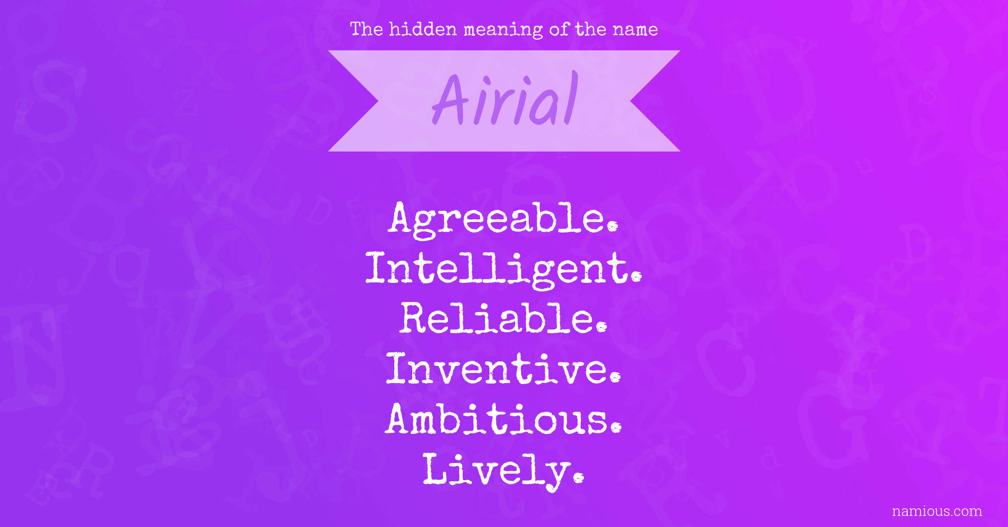 The hidden meaning of the name Airial