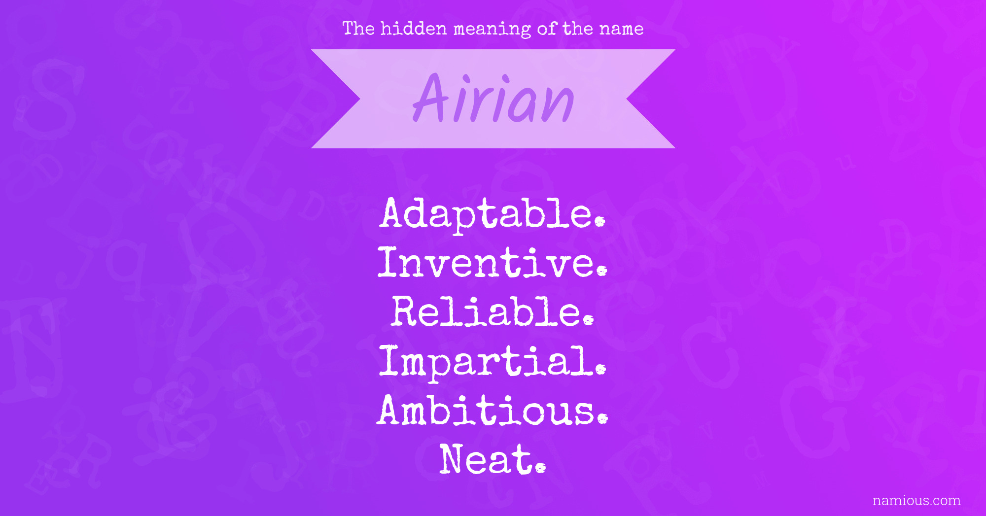 The hidden meaning of the name Airian