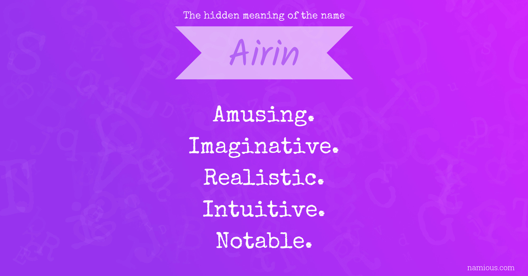 The hidden meaning of the name Airin