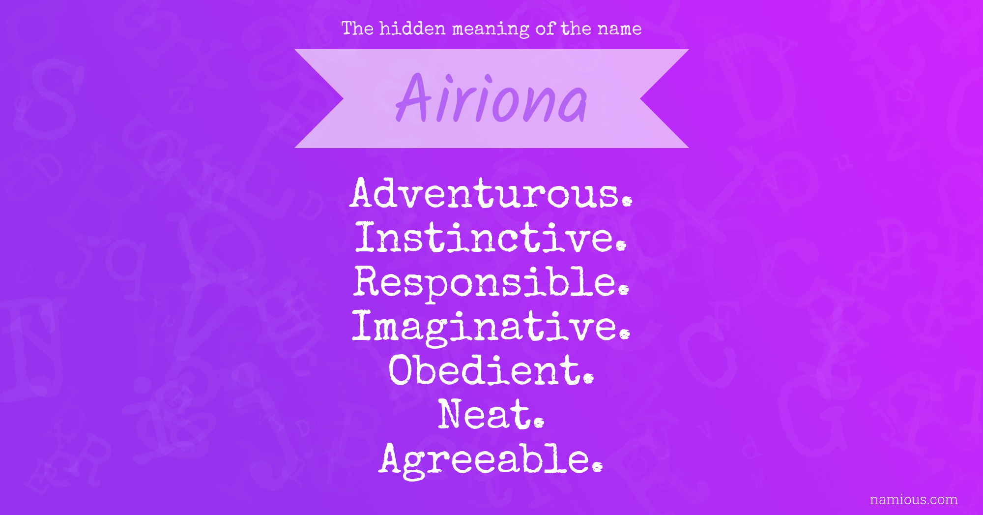 The hidden meaning of the name Airiona