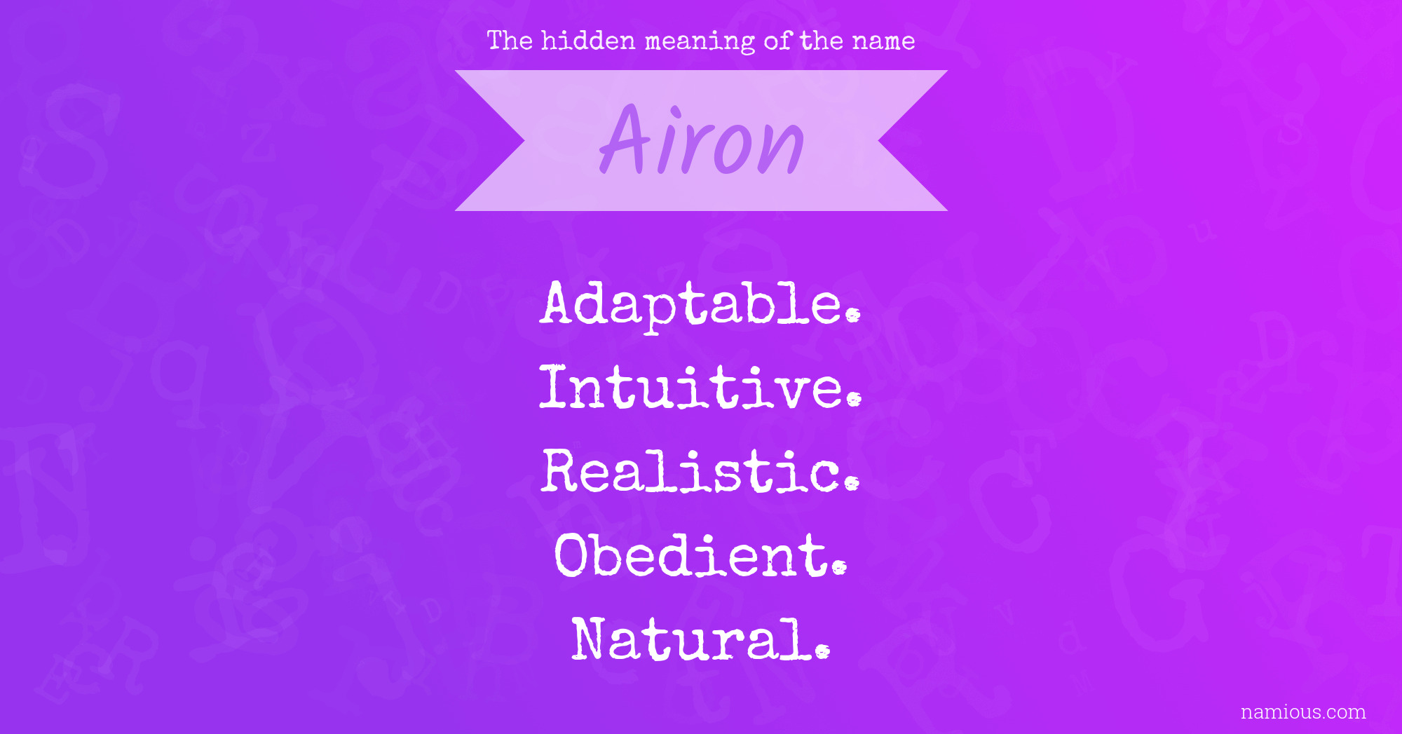 The hidden meaning of the name Airon