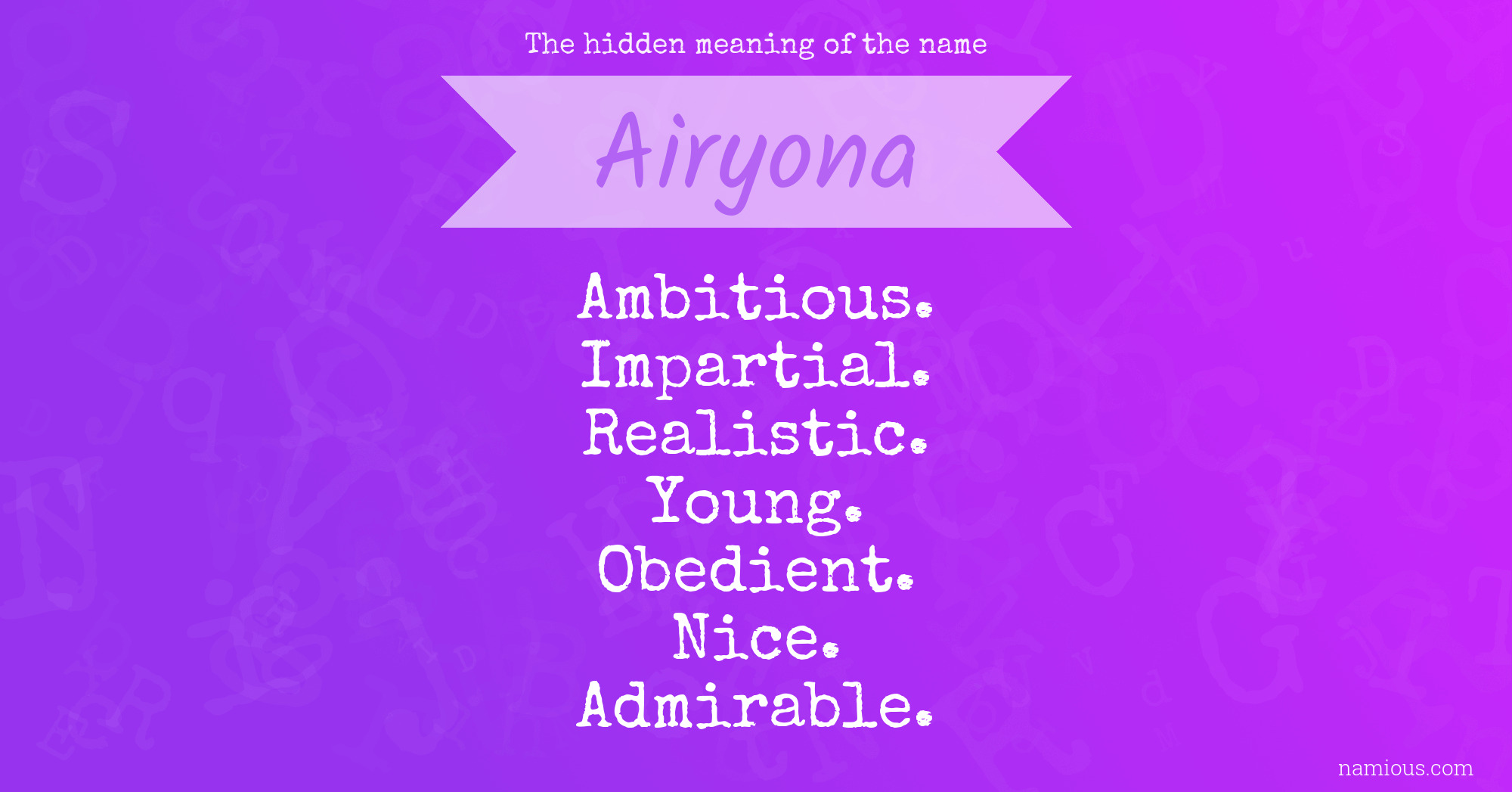 The hidden meaning of the name Airyona