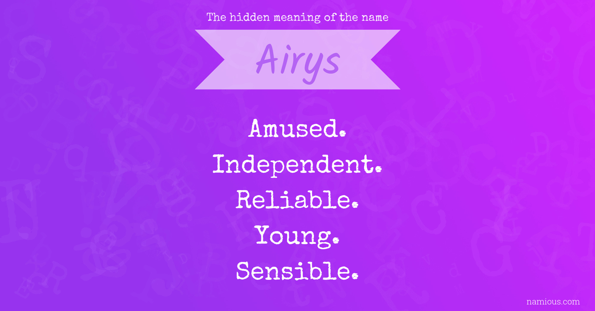 The hidden meaning of the name Airys