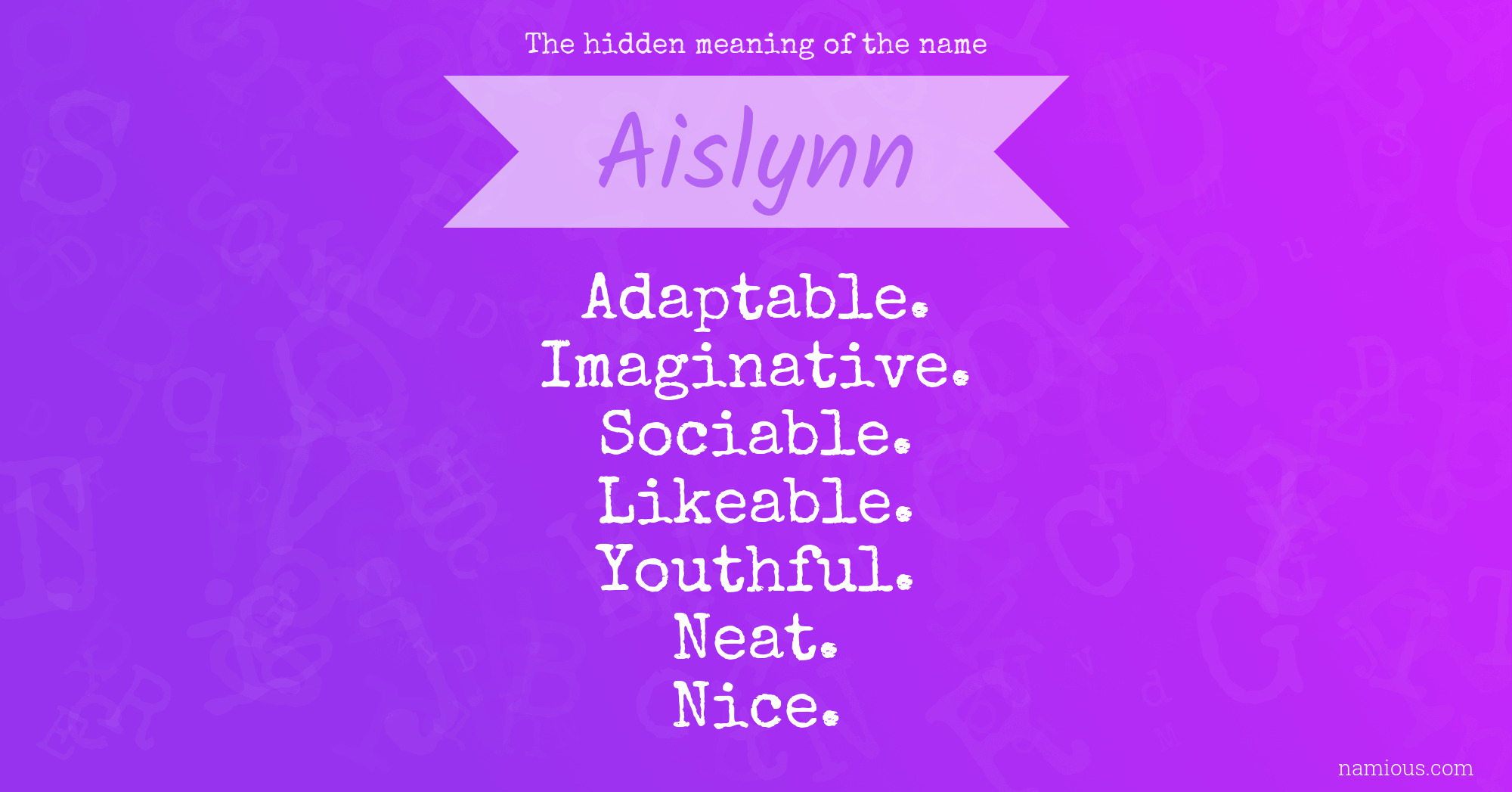 The hidden meaning of the name Aislynn