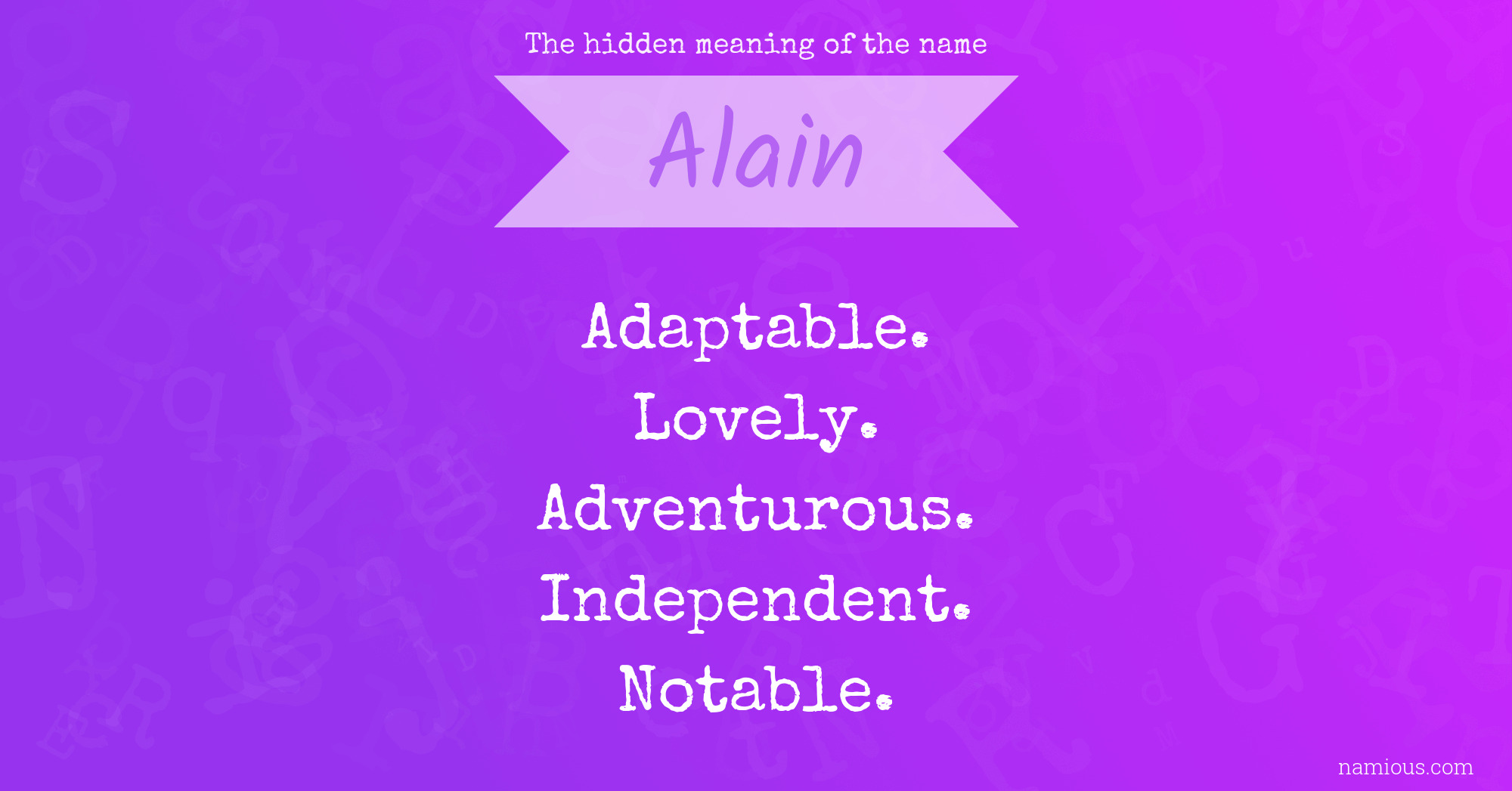 The hidden meaning of the name Alain