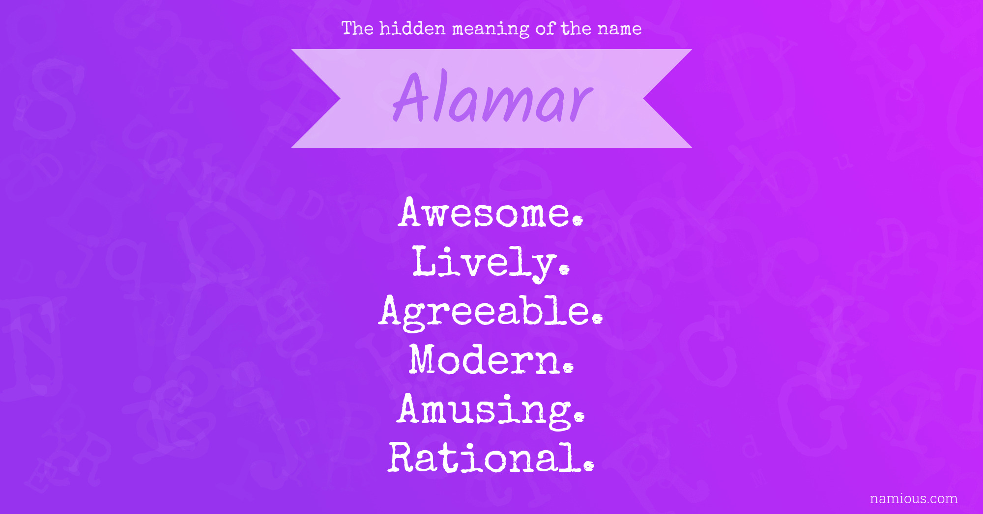 The hidden meaning of the name Alamar