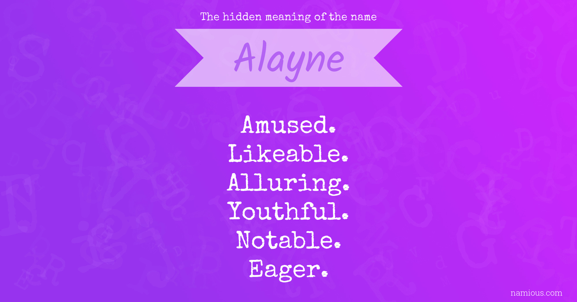 The hidden meaning of the name Alayne