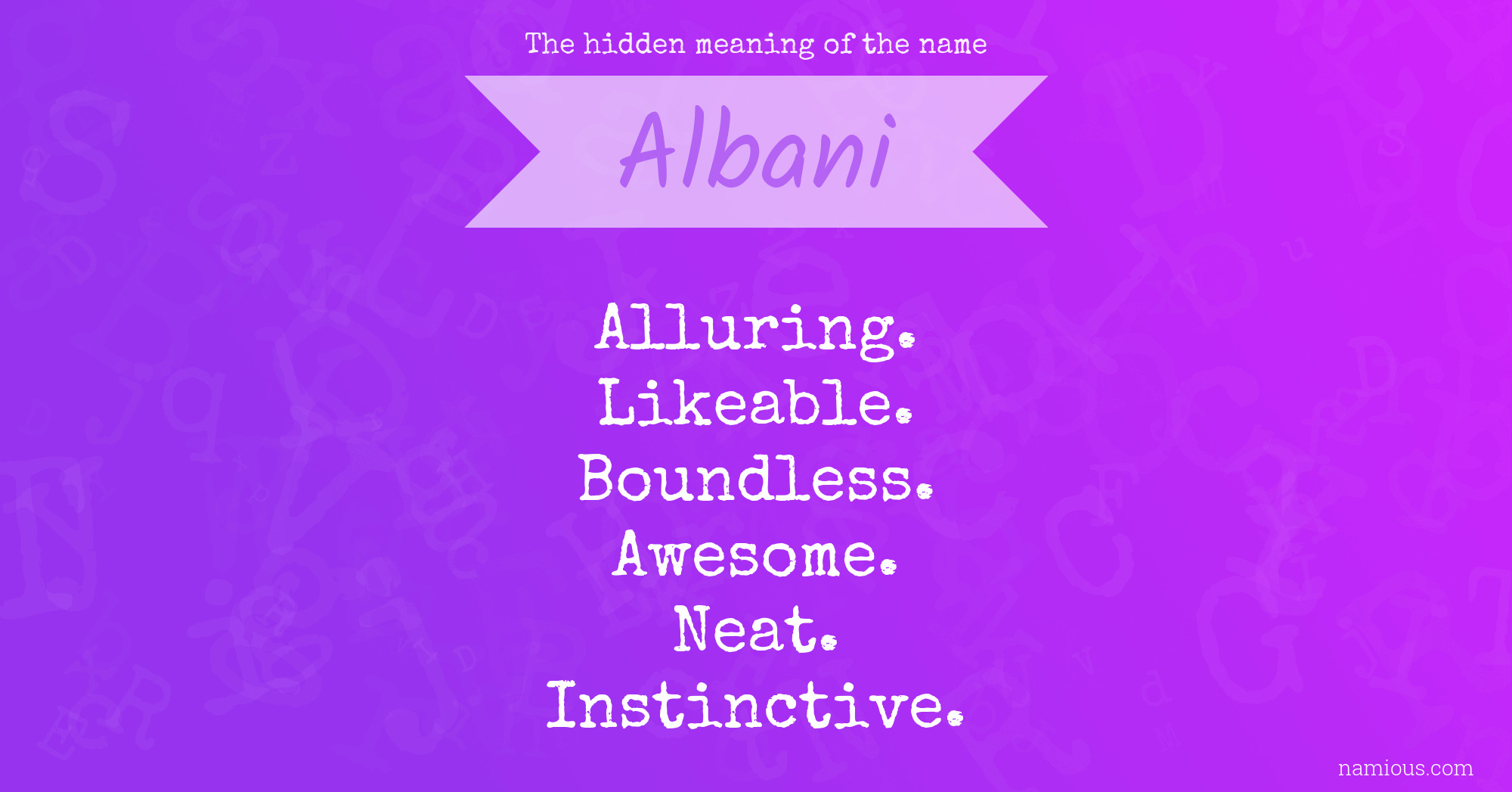 The hidden meaning of the name Albani