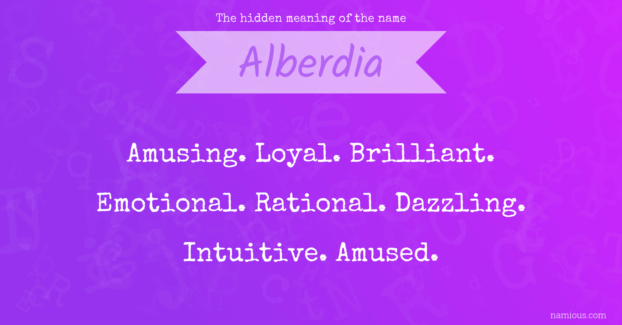 The hidden meaning of the name Alberdia