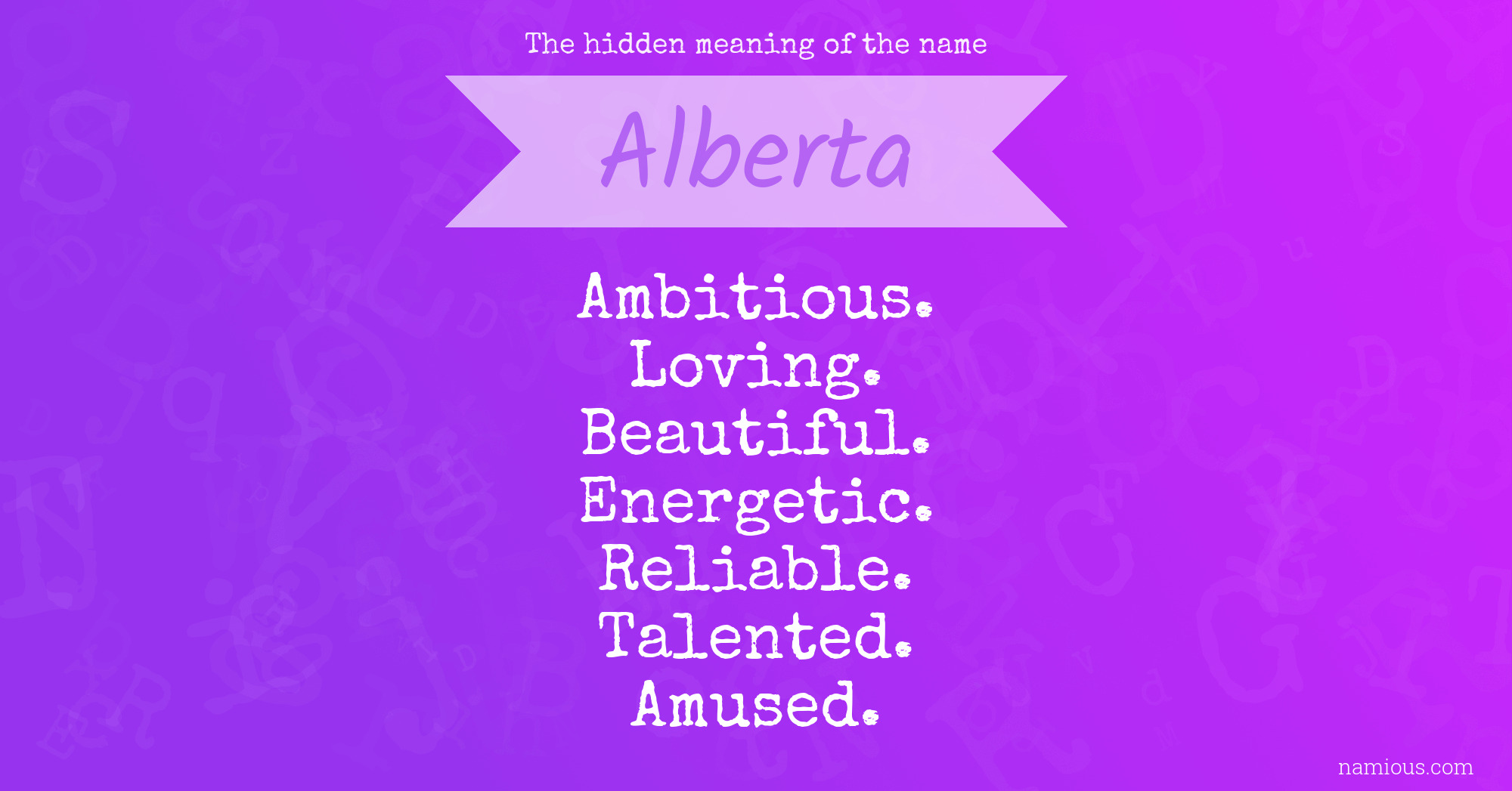 The hidden meaning of the name Alberta