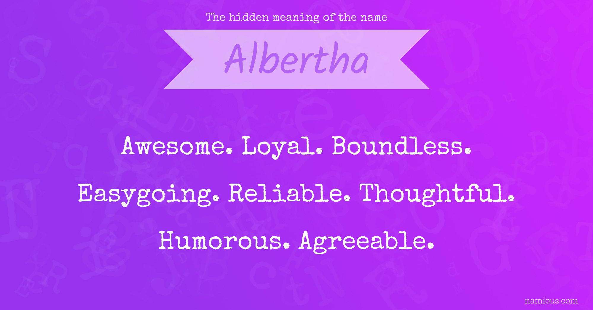 The hidden meaning of the name Albertha