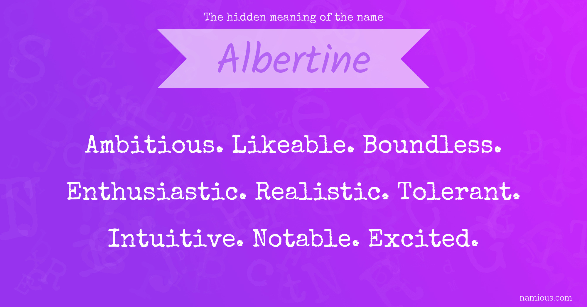 The hidden meaning of the name Albertine