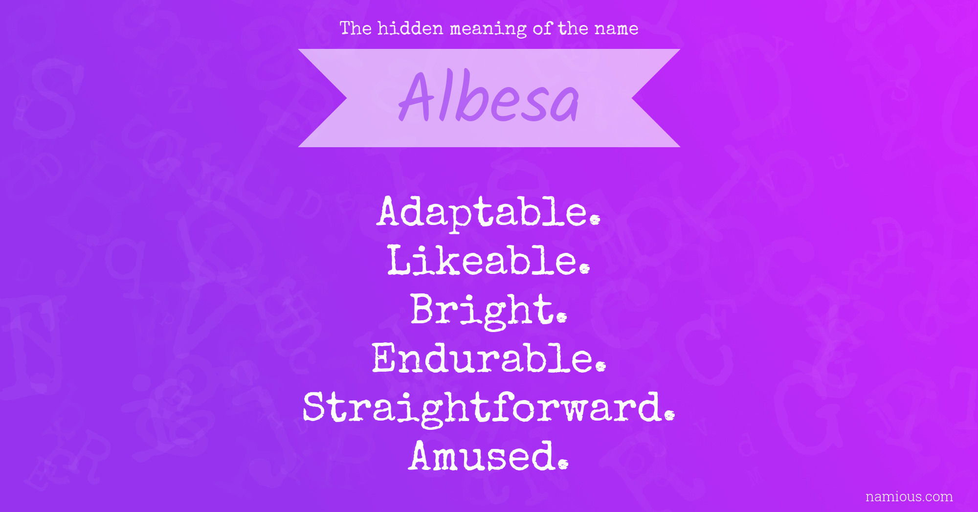 The hidden meaning of the name Albesa