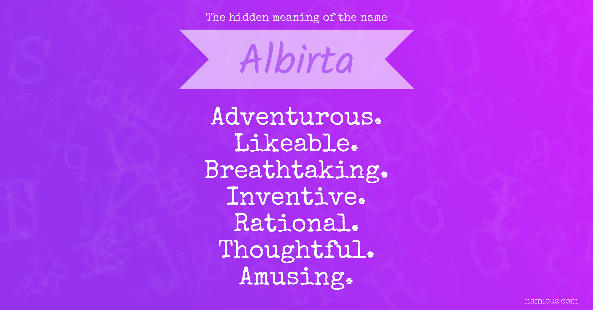 The hidden meaning of the name Albirta