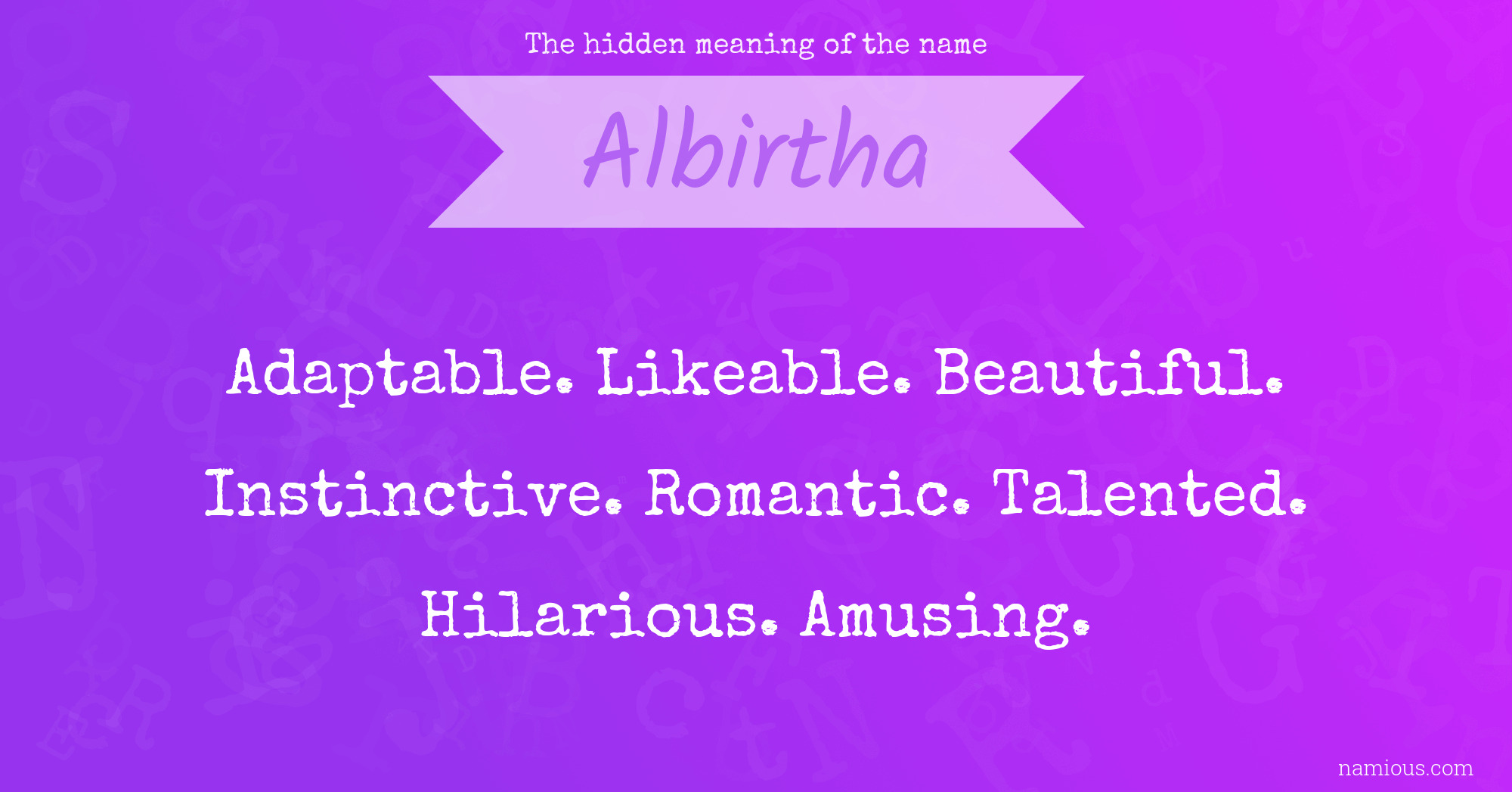 The hidden meaning of the name Albirtha