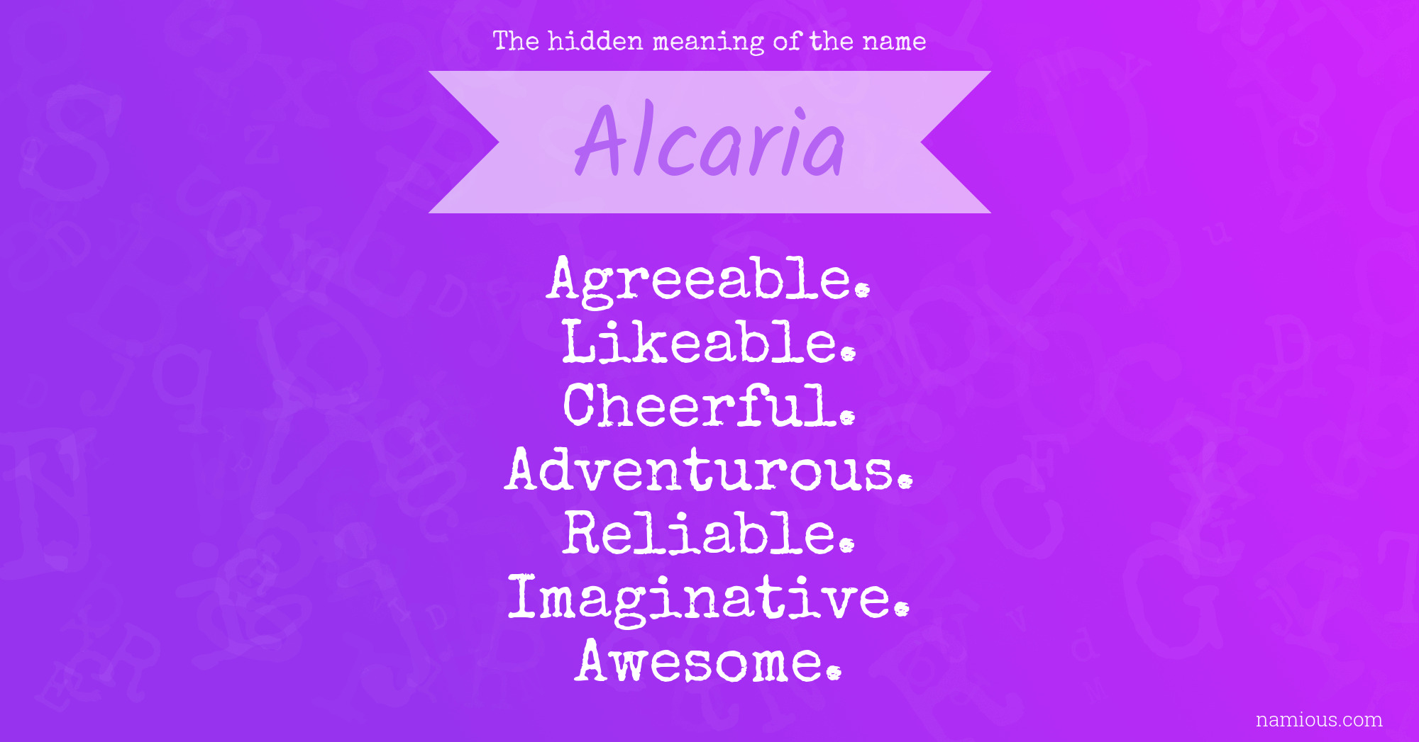 The hidden meaning of the name Alcaria