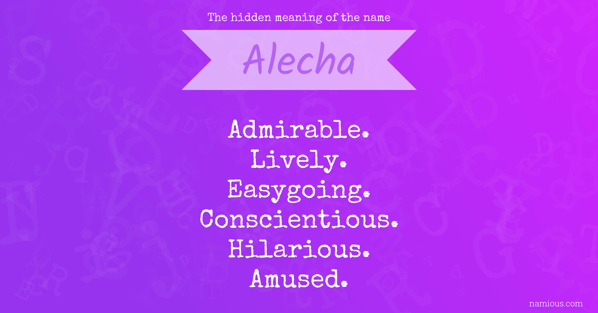 The hidden meaning of the name Alecha