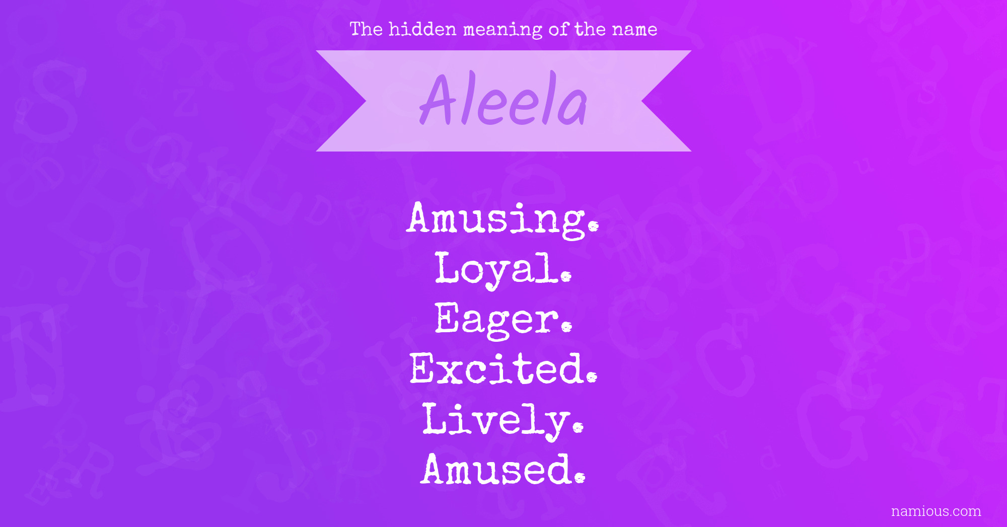 The hidden meaning of the name Aleela