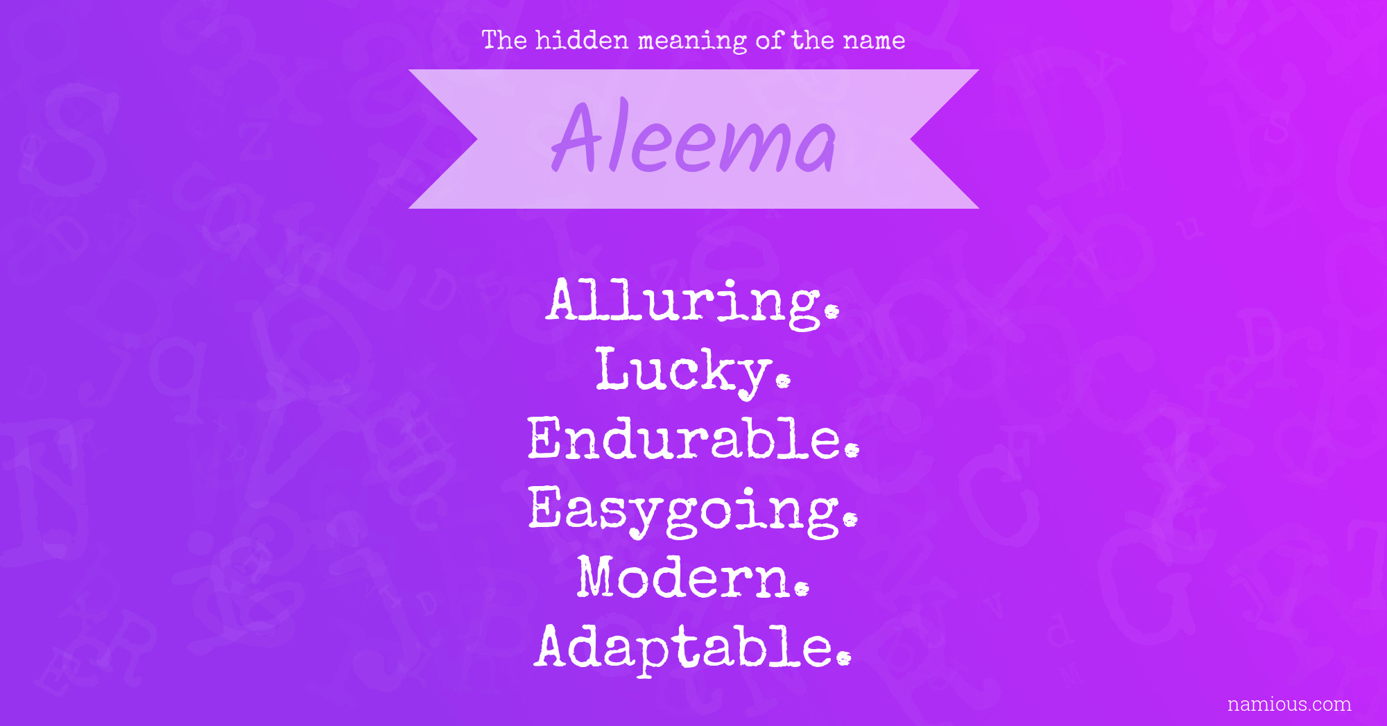 The hidden meaning of the name Aleema