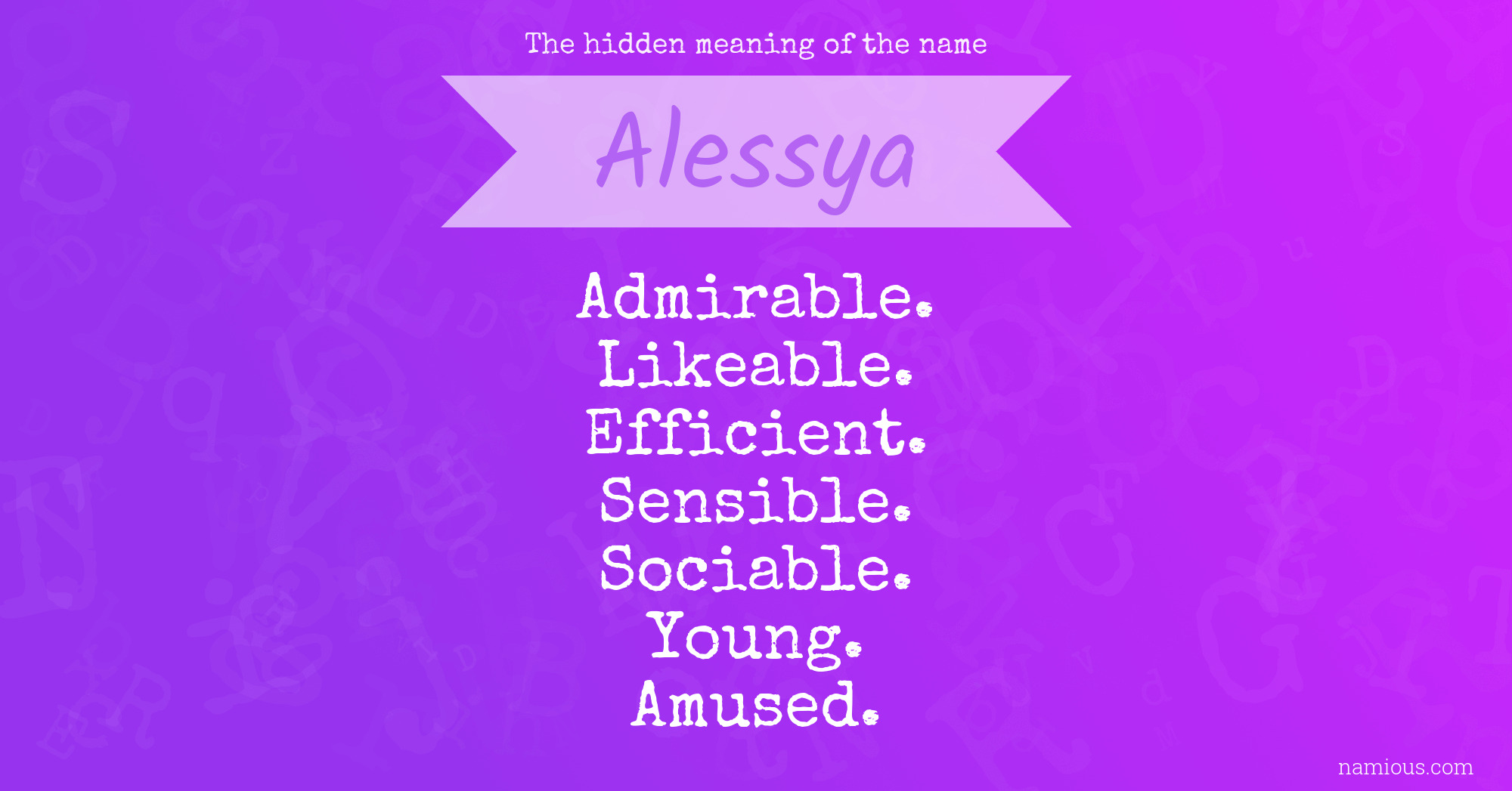 The hidden meaning of the name Alessya