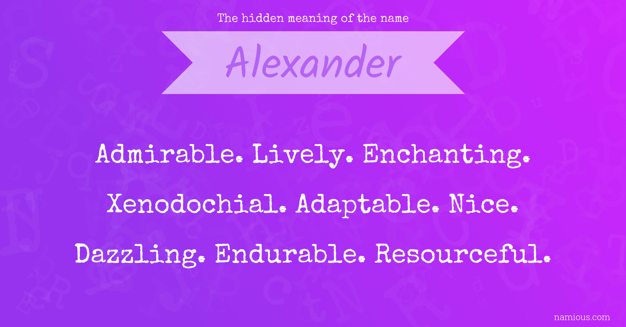 The hidden meaning of the name Alexander