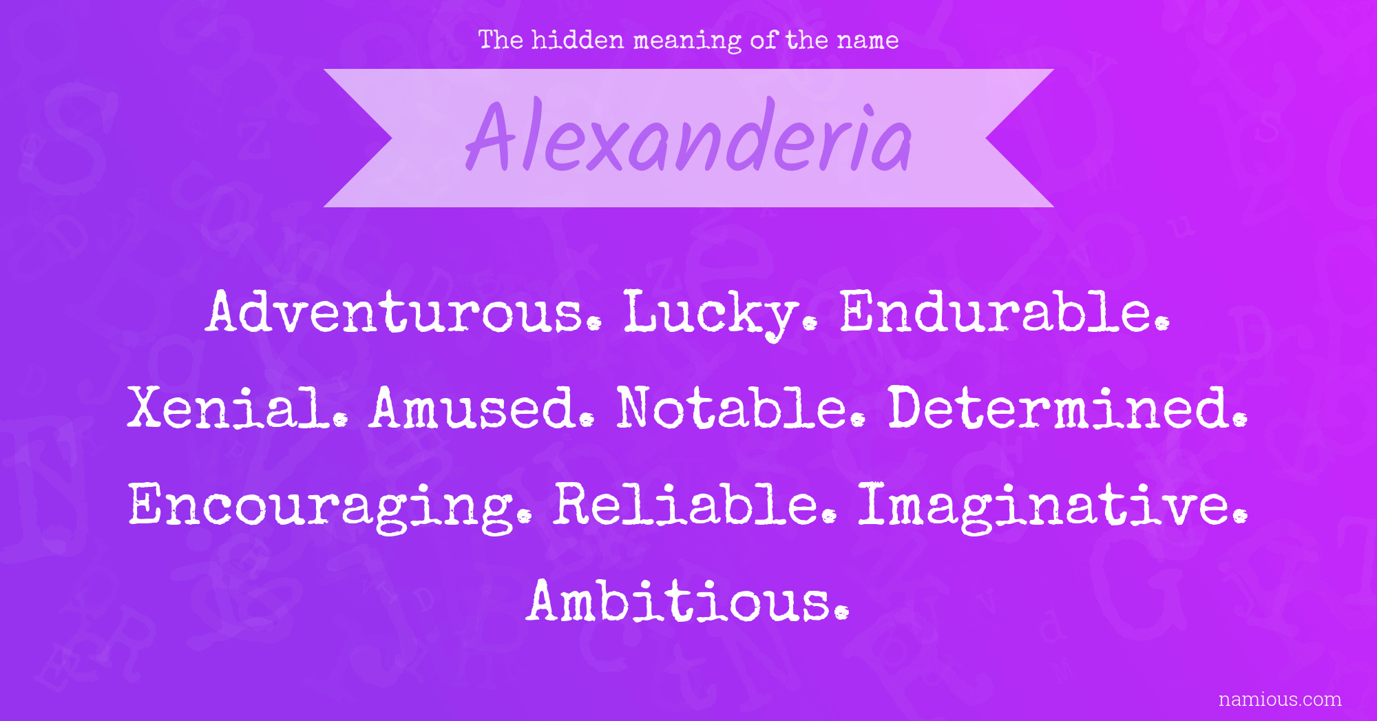 The hidden meaning of the name Alexanderia