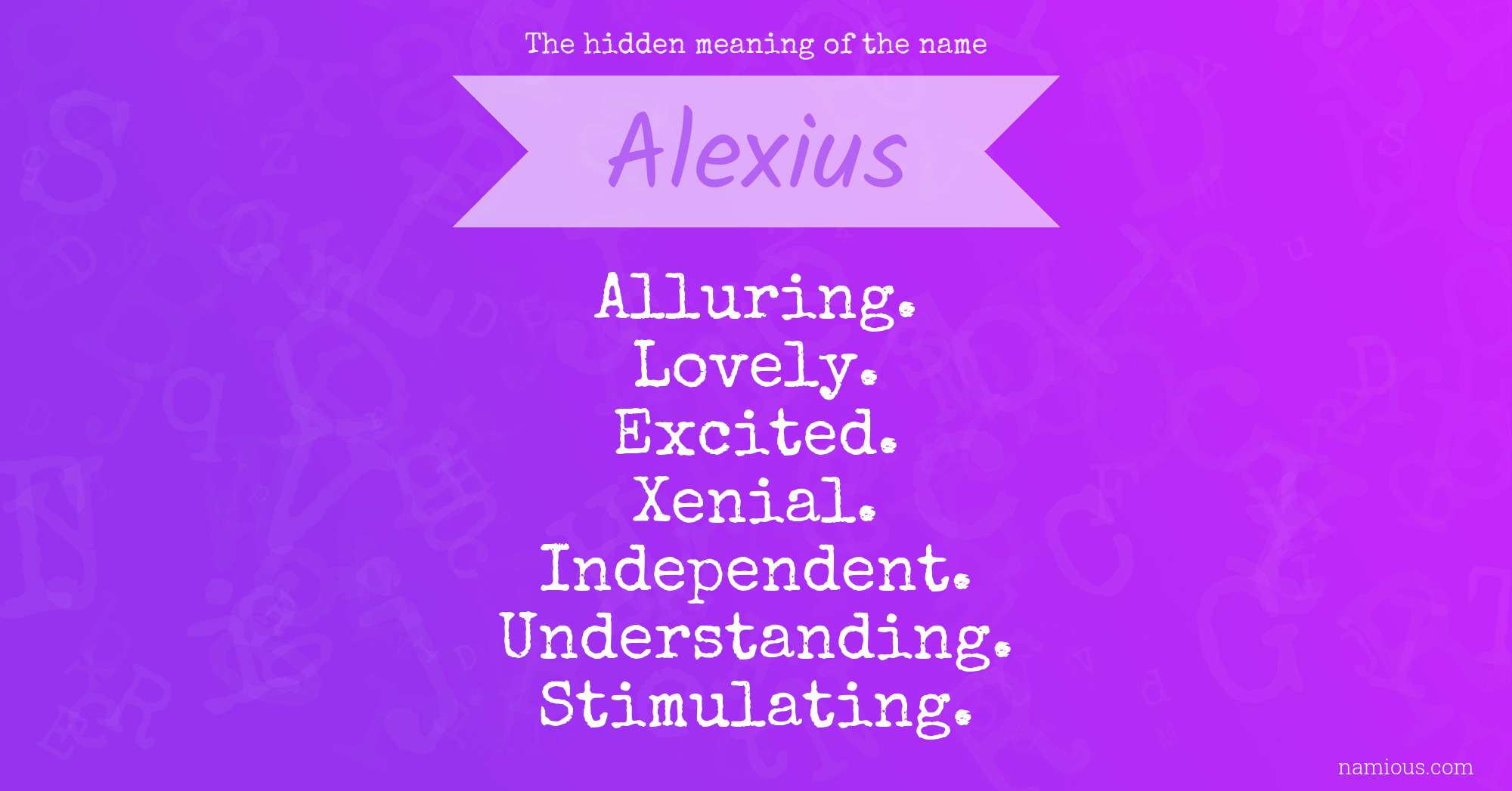 The hidden meaning of the name Alexius